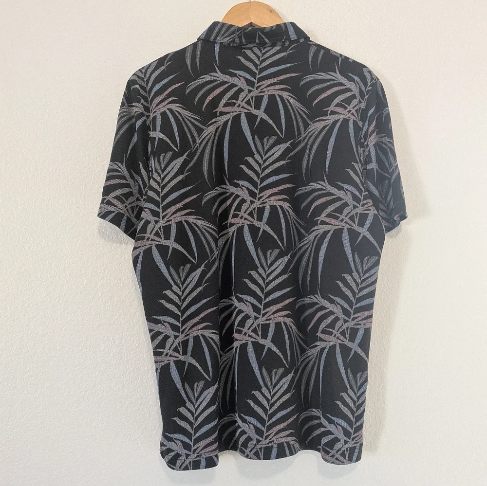 Travis Mathew Pima Cotton Blend Black Tropical Print Golf Polo - Picture 6 of 8